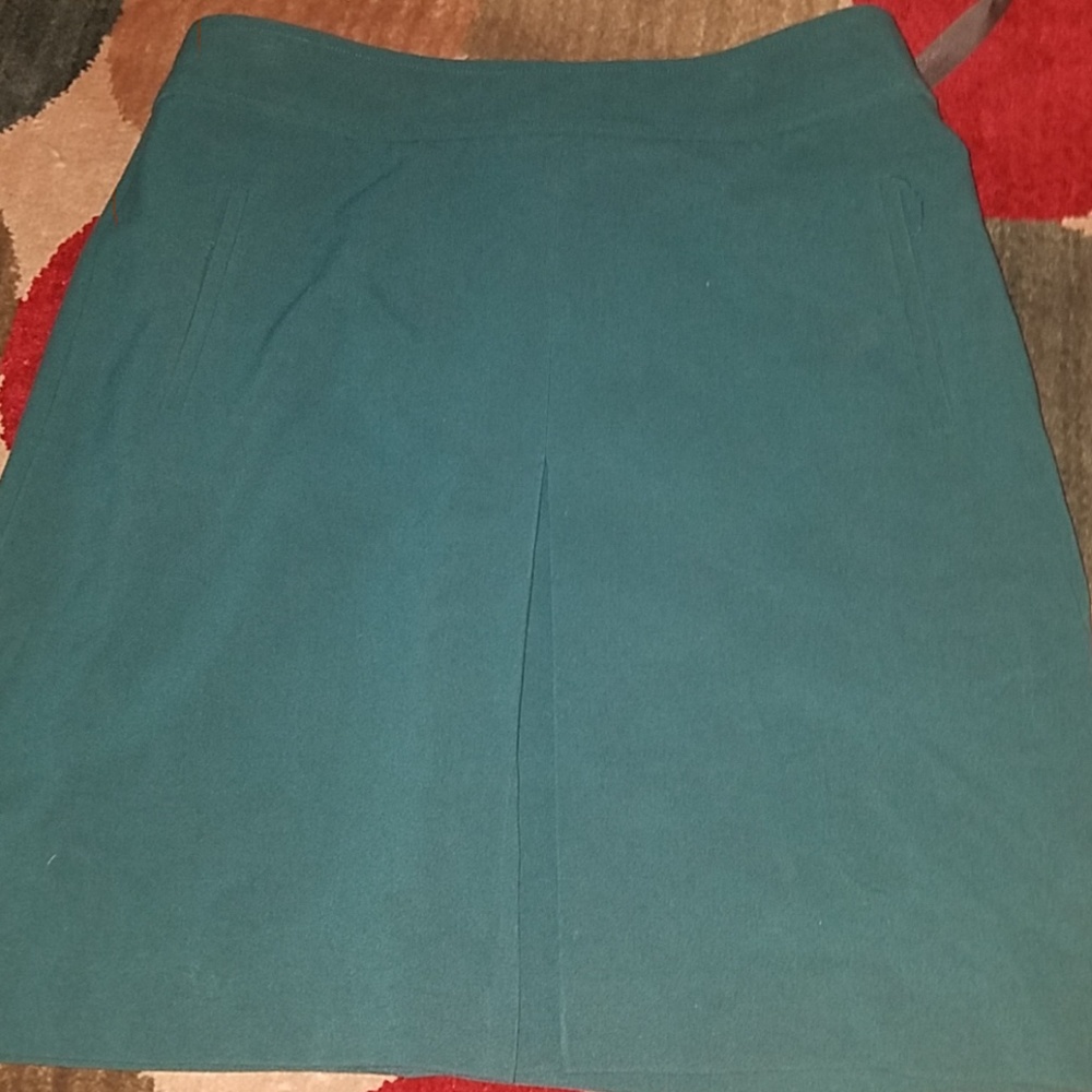 Loft Teal Kickpleat Skirt